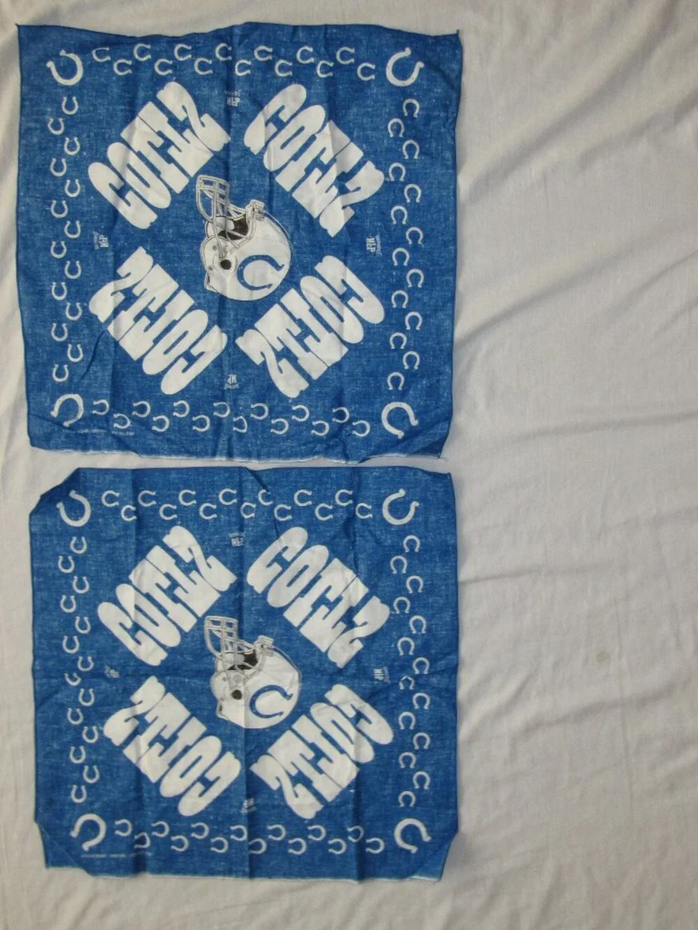 NWT NOS Lot of 2 Vtg 80-90s Indianapolis Colts NFL Bandana Handkerchief USA